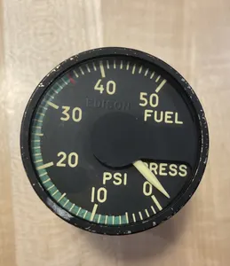 Vintage Airplane / Aviation Edison Fuel Pressure Indicator PN: 217-02111